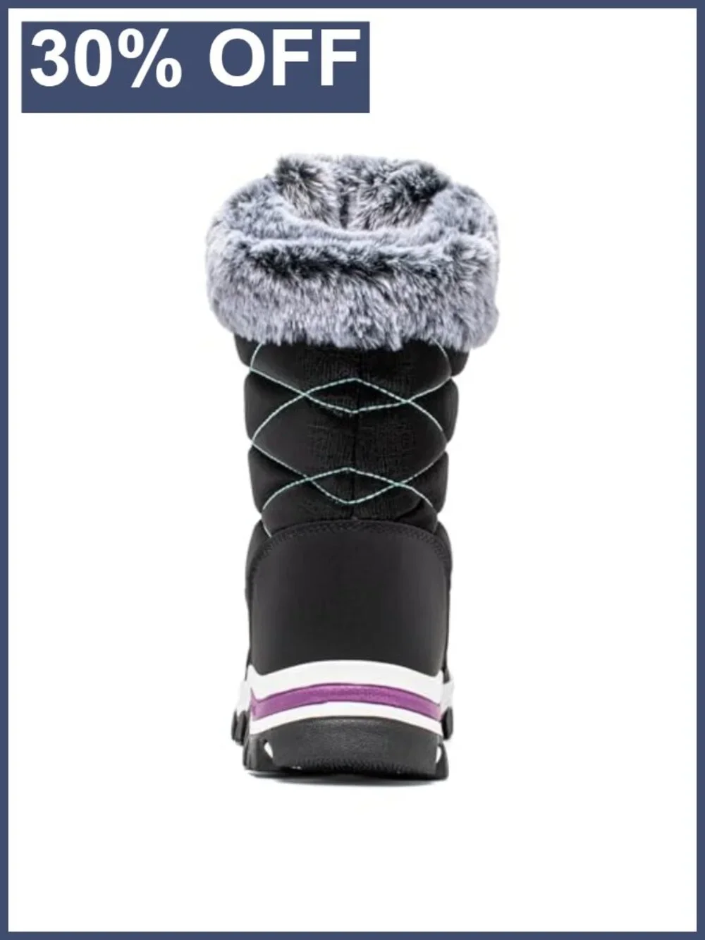 Kids Waterproof Snow Boots Faux Fur Lined Winter Pull-On